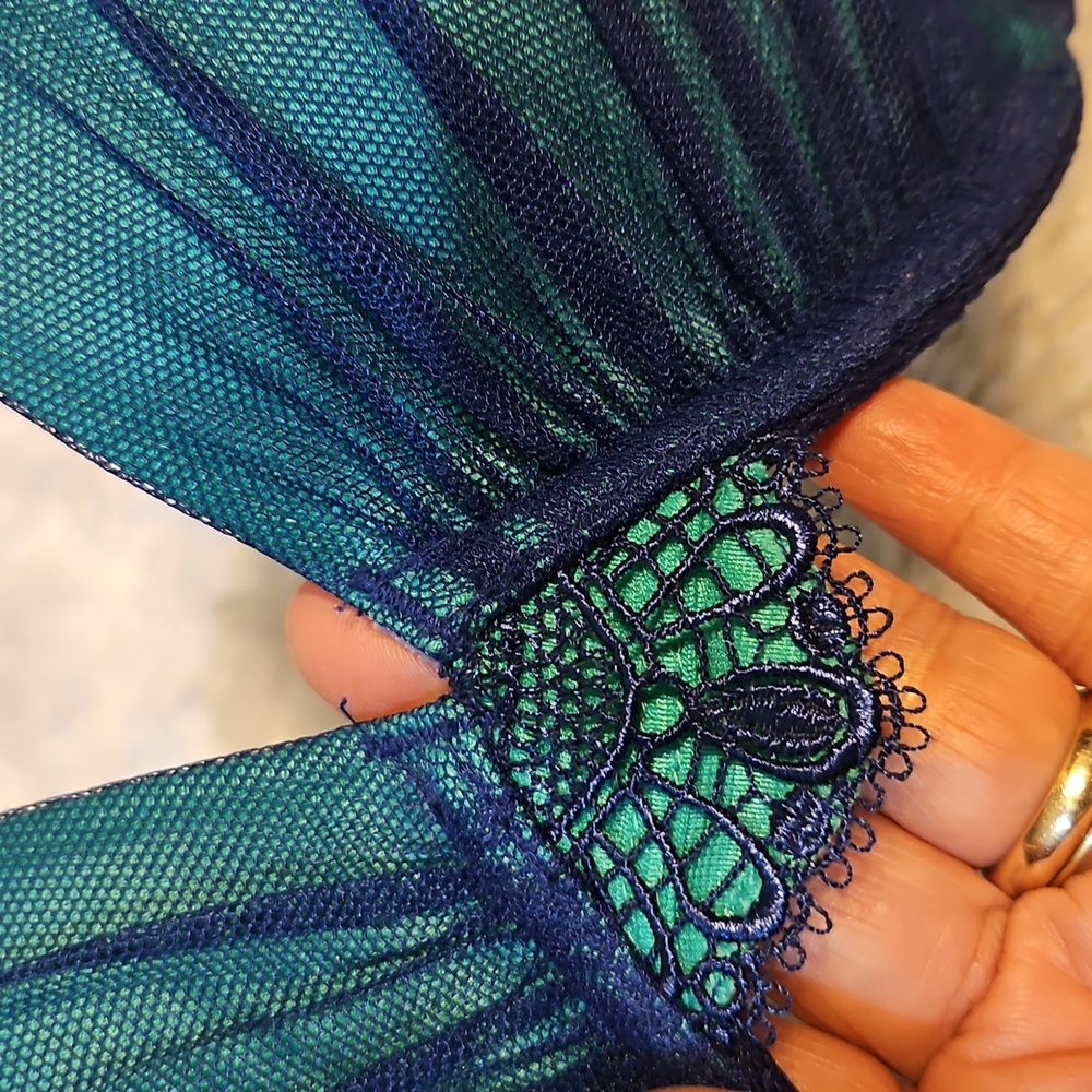 Teal & Navy Blue Bra Full Coverage Underwire Everyday Lingerie ,SZ 40B - Picture 5 of 14